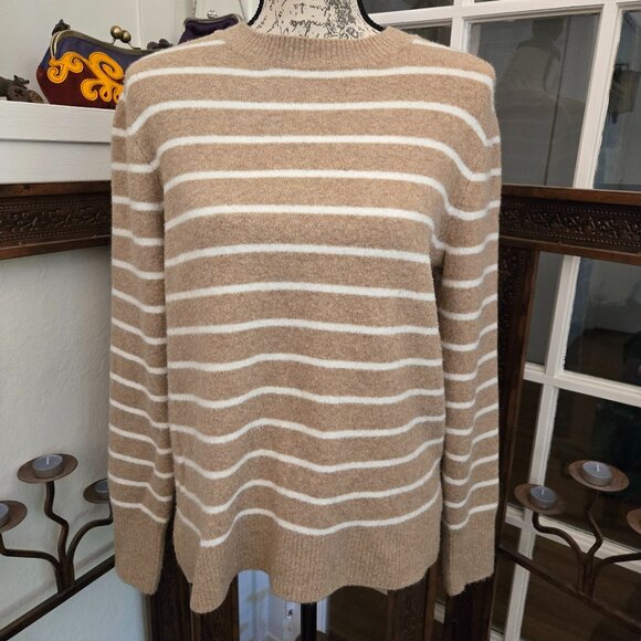J. Crew Factory Striped Extra-Soft Sweater, Sz M - Picture 1 of 7